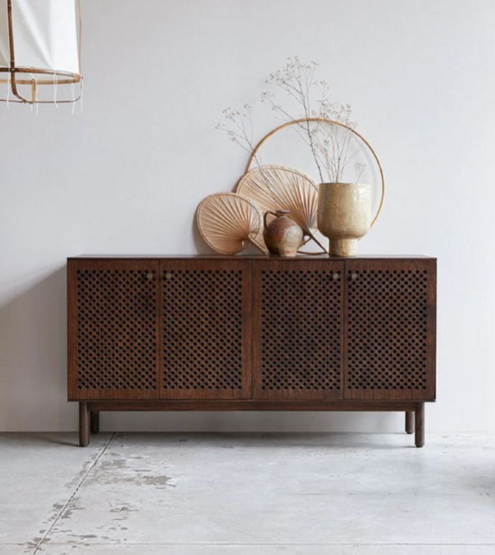 Sheesham Wood Living Room 4 Door Sideboard Cabinet