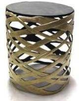 Abstract Style Brass Side Table