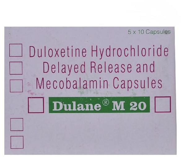 Dulane 20mg Capsules, for Depression, Neuropathy Pain, Packaging Type : Box