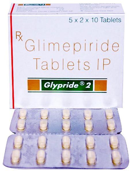 Glimepiride (2mg) Glypride 2mg Tablet, for Clinical, Hospital, Personal, Medicine Type : Pharmaceutical
