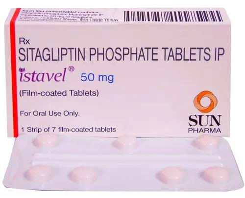 Sitagliptin (50mg) Istavel 50mg Tablet, for Clinical, Hospital, Personal, Purity : 100%
