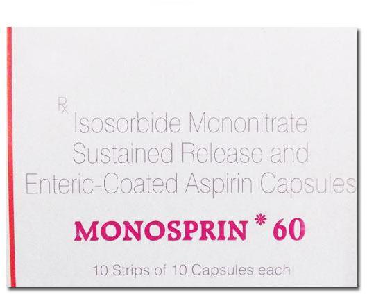 Monosprin 60mg Capsule, Packaging Type : Box