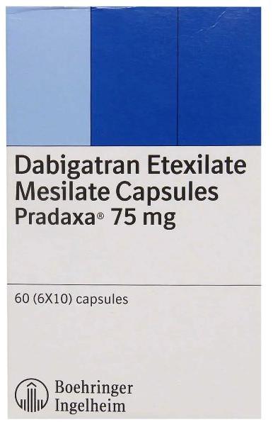 Pradaxa 75mg Capsule, Composition : Dabigatran Etexilate (75mg)