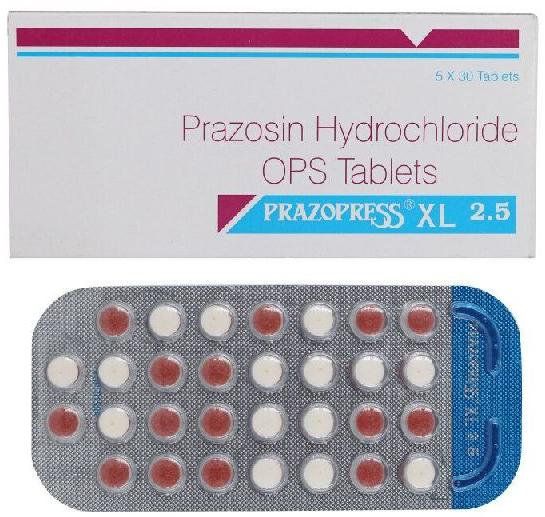 Prazosin (2.5mg) Prazopress XL 2.5mg Tablet, for Clinical, Hospital, Personal, Grade : Medicine Grade