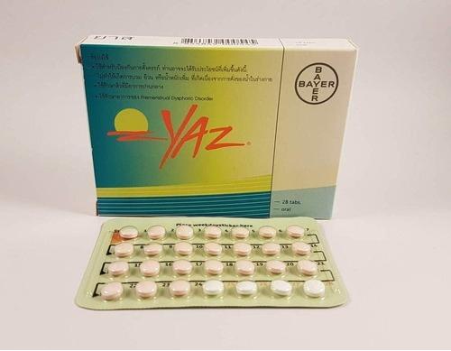 White Rounded Yaz Birth Control Pill, for To prevent pregnancy, Design : Standard