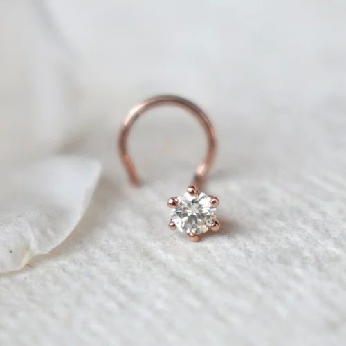 Ladies Moissanite Diamond Nose Pin, for Casual Wear, Feature : Attractive Designs, Finely Finished