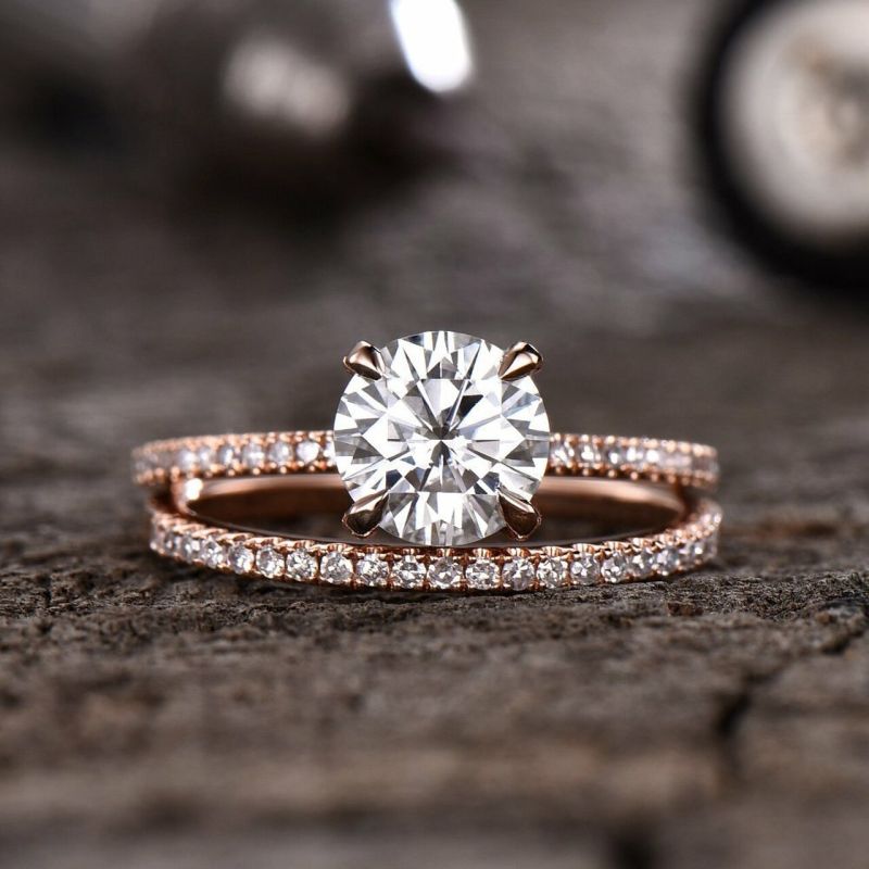 Gold Ladies Moissanite Diamond Ring, Feature : Fine Finishing, Shiny Look