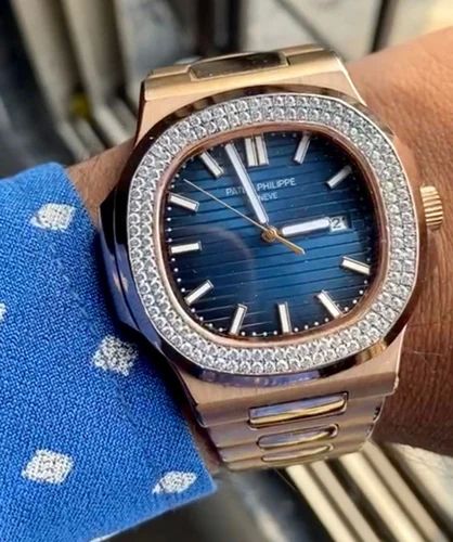 Mens Patek Philippe Moissanite Diamond Watch