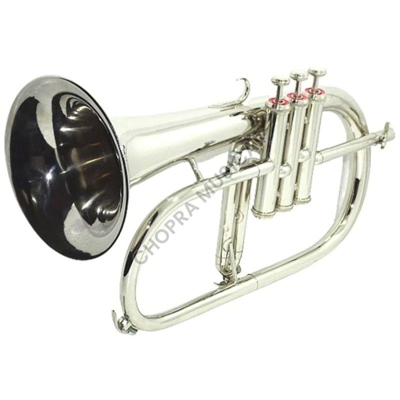 Shreyas Three Valve Nickel Flugelhorn, for Music Industry, Feature : Durable, Finest Quality, Superior Functionality