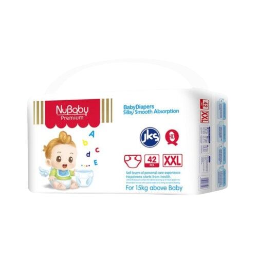 Nubaby Baby Diapers (xxl), 62 Count, Above 15 Kg Jumbo Upto 12 Hours Absorption