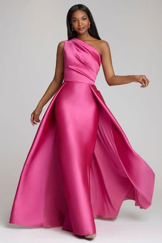 Pink Mermaid One Shoulder Partywear Gown, Feature : Anti Wrinkle, Attractive Designs, Comfortable