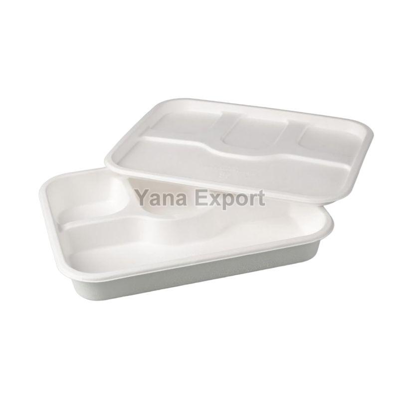Plain Bagasse Meal Tray, Size : Standard