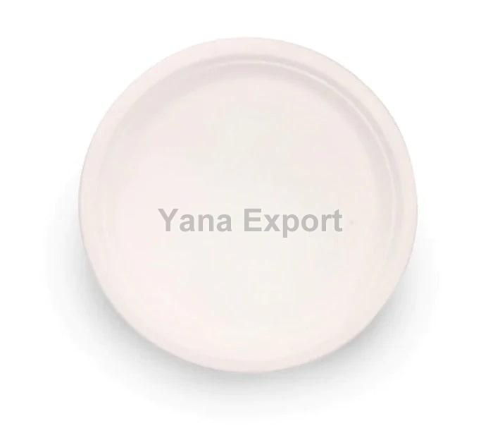 Light White Bagasse Round Plates, Size : Standard