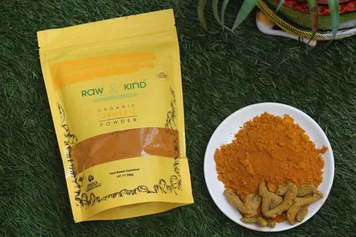 Yellow Raw & Kind Organic Turmeric Powder, For Cooking, Packaging Type : Plastic Packet