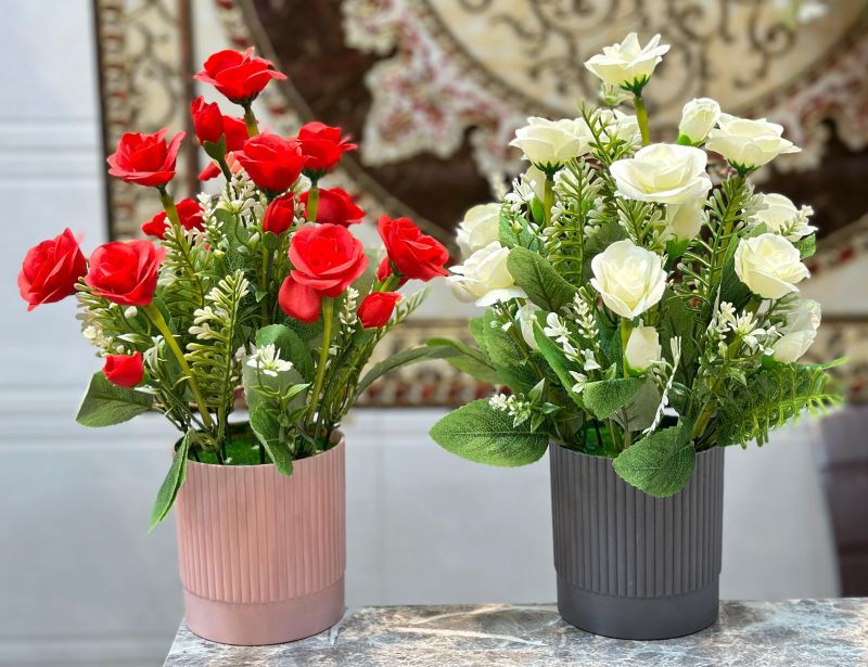 Artificial green pipe rose flower arrangement, for Anti-Odour, Church, Home, Office, Pooja, Religious