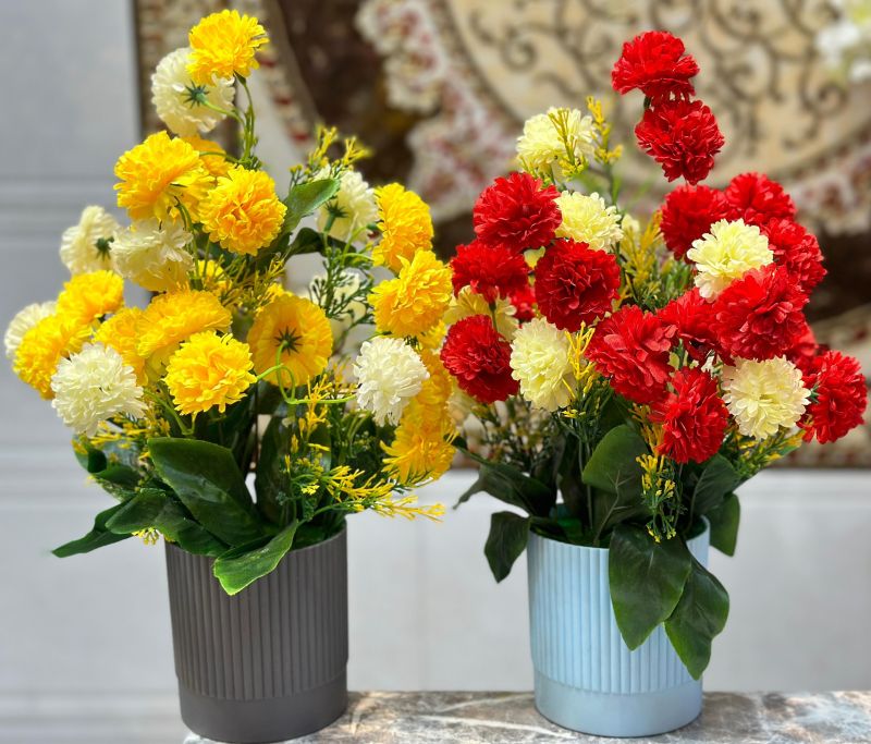 Artificial Multi Genda Flower arrangement, for Church, Pooja, Temples, Decoration