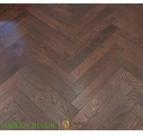 Brown Polished Plain Herringbone Engineered Wooden Floorings, Size : Standard