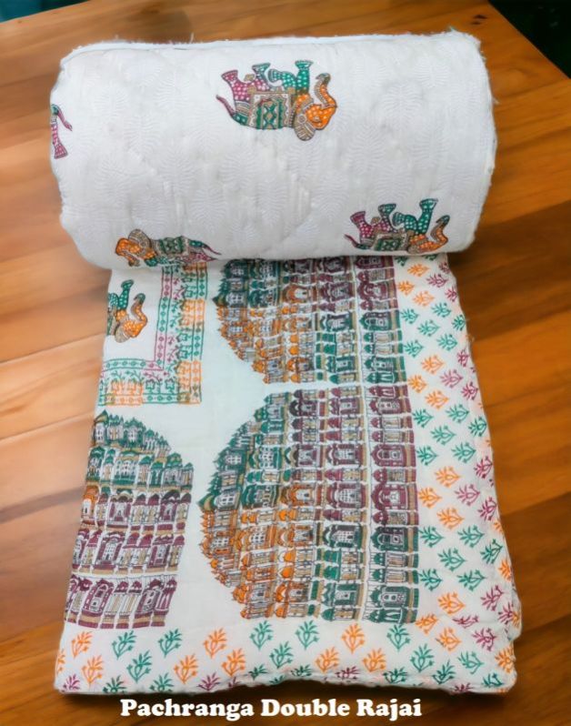 Cotton 1kg Printed Jaipuri Quilt, For Home Use, Hotel Use, Feature