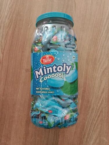 Sky Blue Twist Round Mintoly Mint Candy, Packaging Type : Plastic Jar
