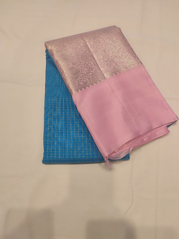 Printed Unstitched Handloom Kanchipuram Silk Saree, Occasion : Party Wear
