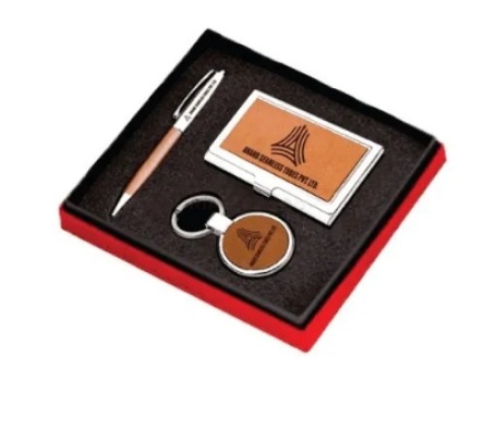 Brown 3 Piece Metal Combo Gift Set, Packaging Type : Box