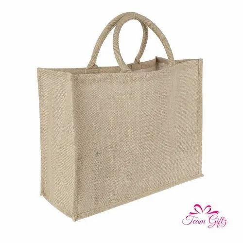 Brown Rectangular Plain Jute Bag, For Packaging Grocery, Capacity : 5kg