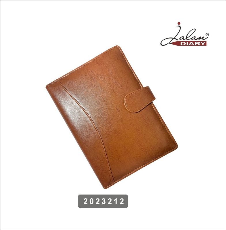 Brown Leather Soft Bound Diary, for Gifting, Office, Personal, Size : Medium