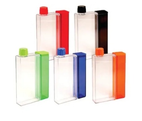 Multicolor Square Plastic Water Bottle, Capacity : 500ml