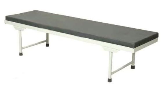 White Rectangular Polished Metal Attendant Bed, for Hospitals, Size : Standard