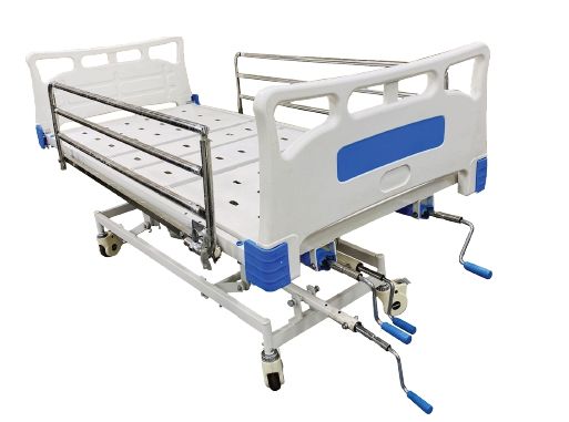 Rectangular Five Functional Manual ICU Bed, for Hospital