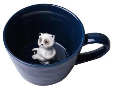 Paint Coating Cartoon DIHOclub Racoon Ceramic Cup, for Gift Use, Size : Medium