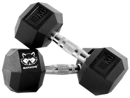 Rubber Mapache Gym Hexagonal Dumbbell, Feature : Fine Finished, Rust Proof