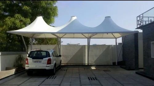 White Conical Tensile Parking Steel Structure