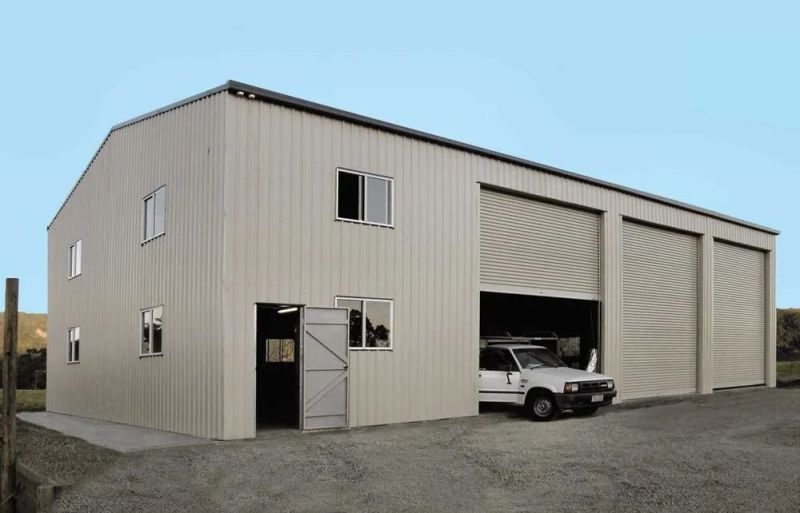Paint Coating Metal Industrial Shed, For Weather Protection, Color : Off White