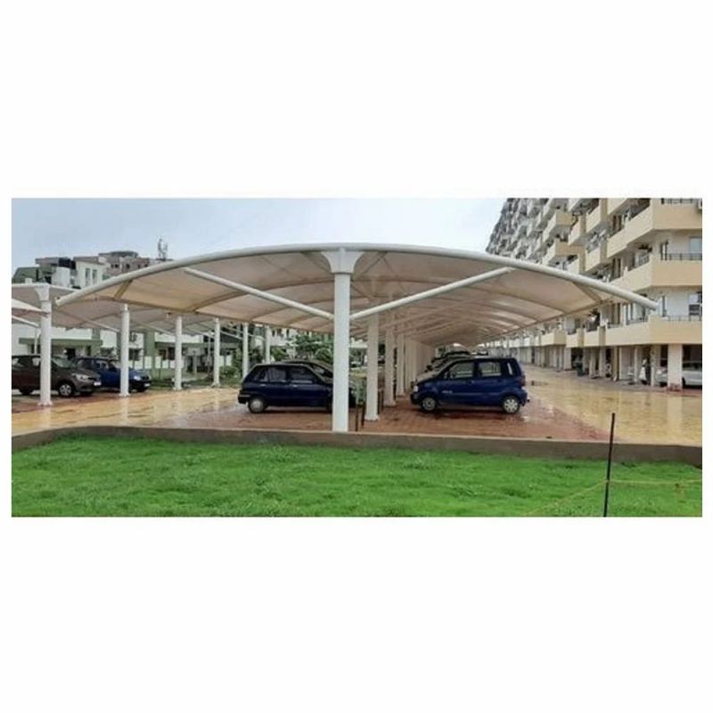 Mild Steel Car Parking Tensile Structure, Color : White