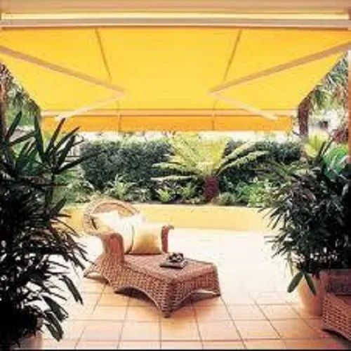 Yellow Plain Shade Awnings, for Industrial, Operation Type : Semi Automatic