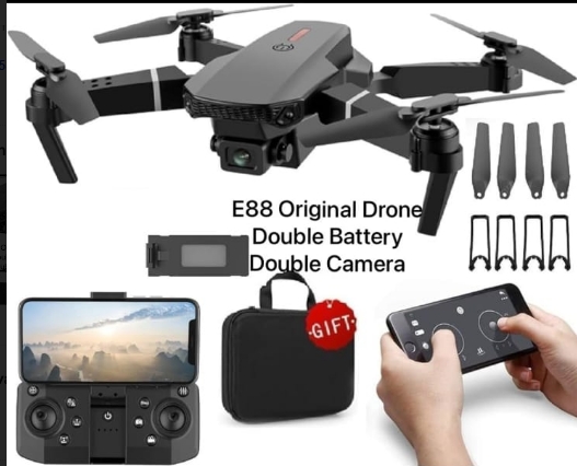 E88 Original Drone Camera, for Events Use, Wedding Use, Color : Black