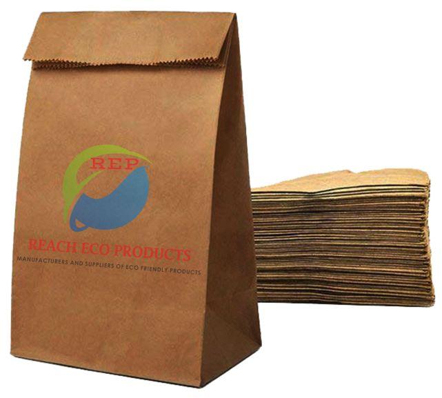 REP Printed Brown Kraft Paper Pouch, for Food Industry