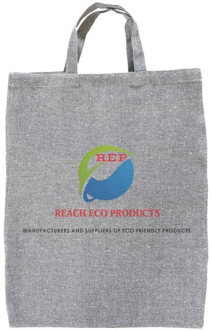Grey REP Printed Melange Cotton Bag, for Shopping
