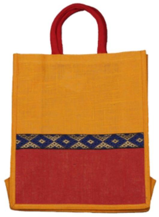 Multicolor Rope Handle Printed Jute Bag, for Shopping, Shape : Rectangular