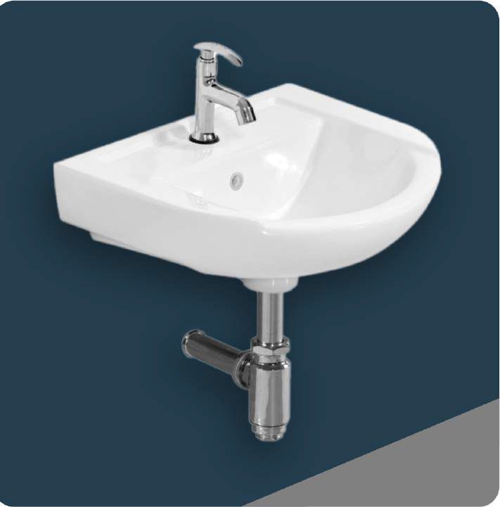 3004 Half Pedestal Wall Hung Wash Basin