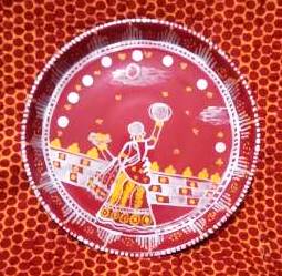 Stainless Steel Aipan Art Pooja Thali, Feature : Hard Structure, Attractive Pattern