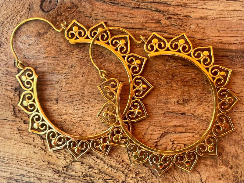 Golden Brass Earrings