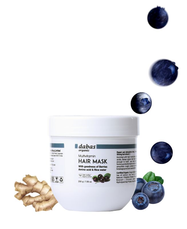 Cream Dabas Organic Multivitamin Hair Mask, Packaging Type : Plastic Jar