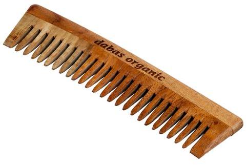 Dabas Organic Neem Wood Comb, For Personal Use, Color : Brown
