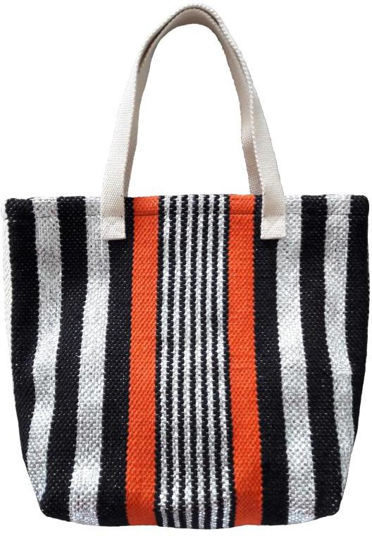 SEI-B-1572 Black & Orange Hand Woven Bag