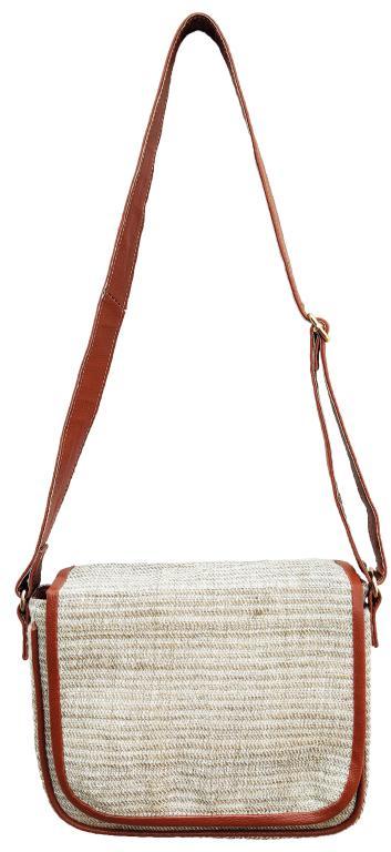 Ivory/Tan SEI-B-1780 Cotton Handmade Bag