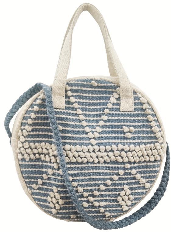 SEI-B-2550 Blue & White Pet Hand Woven Bag