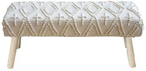 Ivory SEI-BN-1537 Wool Hand Woven Bench