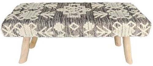 SEI-BN-1549 Grey & White Hand Woven Bench